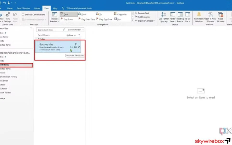 How to recall an email in Outlook