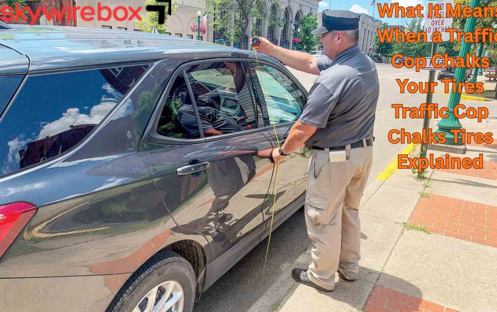 traffic cop chalks tires
